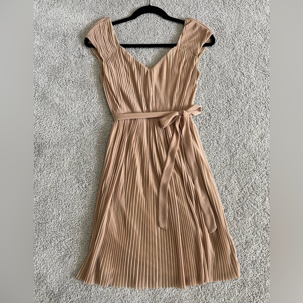 H&M Beautiful Pleated Dress w/ Sash Belt